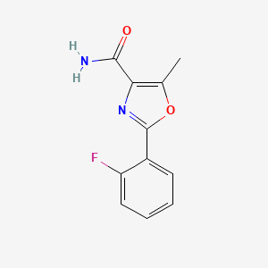molecular formula C11H9FN2O2 B12883013 4-Oxazolecarboxamide, 2-(2-fluorophenyl)-5-methyl- CAS No. 52169-84-3