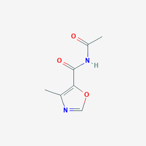 molecular formula C7H8N2O3 B12883021 5-Oxazolecarboxamide, N-acetyl-4-methyl- CAS No. 62539-93-9