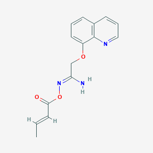 molecular formula C15H15N3O3 B12883108 N-(But-2-enoyloxy)-2-(quinolin-8-yloxy)acetimidamide 