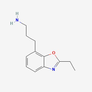 molecular formula C12H16N2O B12883137 3-(2-Ethylbenzo[d]oxazol-7-yl)propan-1-amine 