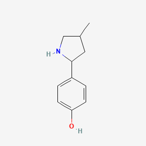 molecular formula C11H15NO B12883144 4-(4-Methylpyrrolidin-2-yl)phenol 