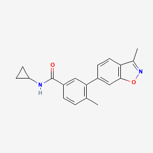 molecular formula C19H18N2O2 B12883147 Benzamide, N-cyclopropyl-4-methyl-3-(3-methyl-1,2-benzisoxazol-6-yl)- CAS No. 651780-60-8