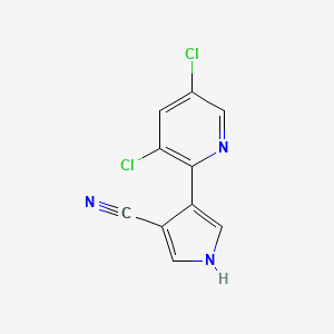molecular formula C10H5Cl2N3 B12883159 4-(3,5-Dichloropyridin-2-yl)-1H-pyrrole-3-carbonitrile CAS No. 87388-70-3
