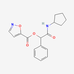 molecular formula C17H18N2O4 B12883181 2-(Cyclopentylamino)-2-oxo-1-phenylethyl 1,2-oxazole-5-carboxylate CAS No. 606102-35-6