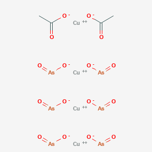molecular formula Cu(C₂H₃O₂)₂·3Cu(AsO₂)₂ B128832 Copper acetoarsenite CAS No. 12002-03-8