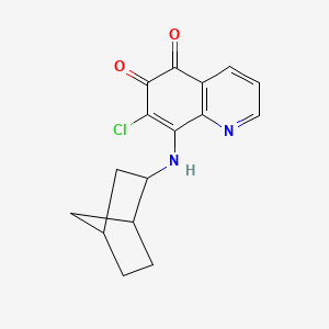 molecular formula C16H15ClN2O2 B12883240 8-(Bicyclo[2.2.1]heptan-2-ylamino)-7-chloroquinoline-5,6-dione CAS No. 25943-52-6