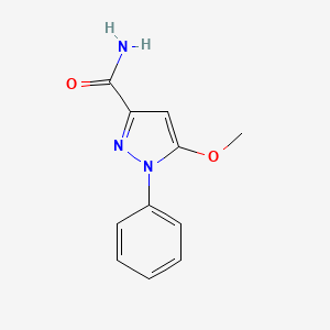 molecular formula C11H11N3O2 B12883265 5-Methoxy-1-phenyl-1H-pyrazole-3-carboxamide CAS No. 55228-18-7