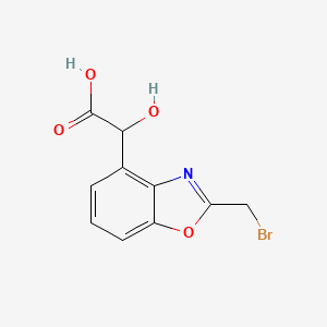 molecular formula C10H8BrNO4 B12883270 2-(Bromomethyl)-4-(carboxy(hydroxy)methyl)benzo[d]oxazole 