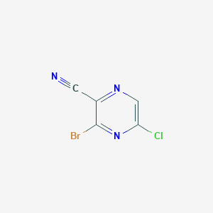 molecular formula C5HBrClN3 B1288335 3-Bromo-5-chloropyrazine-2-carbonitrile CAS No. 440124-25-4