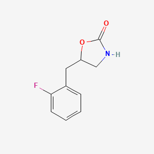 molecular formula C10H10FNO2 B12883390 5-((2-Fluorophenyl)methyl)-2-oxazolidinone CAS No. 62826-16-8
