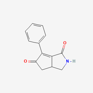 molecular formula C13H11NO2 B12883459 Cyclopenta[c]pyrrole-1,5-dione, 2,3,3a,4-tetrahydro-6-phenyl- CAS No. 142671-85-0