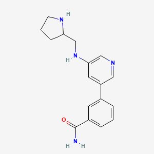 molecular formula C17H20N4O B12883521 Benzamide, 3-[5-[(2-pyrrolidinylmethyl)amino]-3-pyridinyl]- CAS No. 821784-81-0