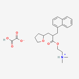 molecular formula C24H31NO7 B12883549 dimethyl-[2-[2-(naphthalen-1-ylmethyl)-3-(oxolan-2-yl)propanoyl]oxyethyl]azanium;2-hydroxy-2-oxoacetate CAS No. 3209-86-7