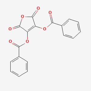 molecular formula C18H10O7 B12883596 Dihydroxymaleic anhydride dibenzoate CAS No. 134-00-9