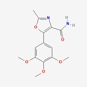 molecular formula C14H16N2O5 B12883612 2-Methyl-5-(3,4,5-trimethoxyphenyl)-1,3-oxazole-4-carboxamide CAS No. 89205-20-9