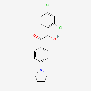 molecular formula C18H17Cl2NO2 B12883647 2-(2,4-Dichlorophenyl)-2-hydroxy-1-[4-(pyrrolidin-1-yl)phenyl]ethan-1-one CAS No. 651712-84-4