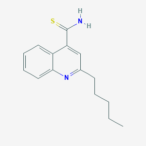 molecular formula C15H18N2S B12883700 2-Pentylquinoline-4-carbothioamide CAS No. 62077-97-8