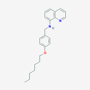 molecular formula C23H28N2O B12883718 N-{[4-(Heptyloxy)phenyl]methyl}quinolin-8-amine CAS No. 90266-40-3