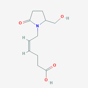 molecular formula C11H17NO4 B12883753 (Z)-6-(2-(Hydroxymethyl)-5-oxopyrrolidin-1-yl)hex-4-enoic acid 