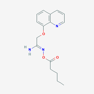molecular formula C16H19N3O3 B12883764 N-(Pentanoyloxy)-2-(quinolin-8-yloxy)acetimidamide 