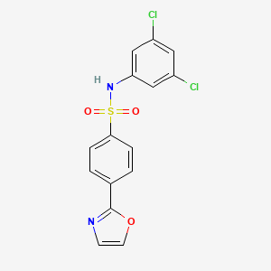 molecular formula C15H10Cl2N2O3S B12883768 N-(3,5-Dichlorophenyl)-4-(1,3-oxazol-2-yl)benzene-1-sulfonamide CAS No. 646040-56-4