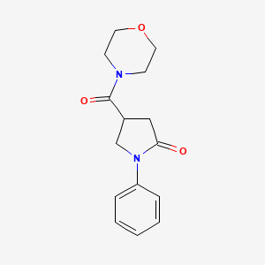 molecular formula C15H18N2O3 B12883932 4-(Morpholinocarbonyl)-1-phenyl-2-pyrrolidinone CAS No. 39629-99-7