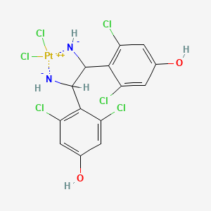 molecular formula C14H10Cl6N2O2Pt B12884051 Dichloro[4,4'-(1,2-diamino-1,2-ethanediyl)bis[3,5-dichlorophenol]-N,N']platinum 