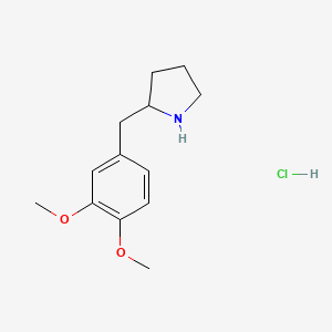 molecular formula C13H20ClNO2 B1288408 2-[(3,4-Dimethoxyphenyl)methyl]pyrrolidine hydrochloride CAS No. 1384430-02-7