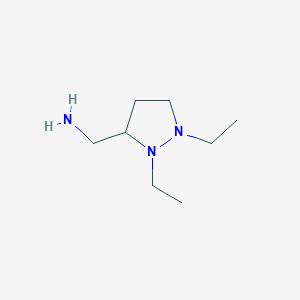 molecular formula C8H19N3 B128841 (1,2-Diethylpyrazolidin-3-yl)methanamine CAS No. 155429-85-9