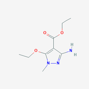 molecular formula C9H15N3O3 B12884102 Ethyl 3-amino-5-ethoxy-1-methyl-1H-pyrazole-4-carboxylate 