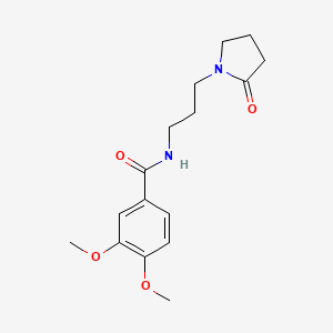 molecular formula C16H22N2O4 B12884131 3,4-Dimethoxy-N-(3-(2-oxopyrrolidin-1-yl)propyl)benzamide CAS No. 832117-59-6