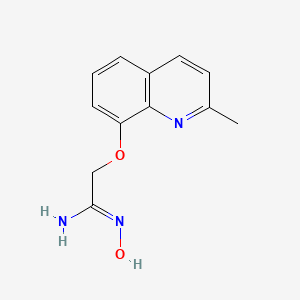molecular formula C12H13N3O2 B12884134 N-Hydroxy-2-((2-methylquinolin-8-yl)oxy)acetimidamide 