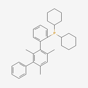 molecular formula C33H41P B12884143 dicyclohexyl-[2-(2,4,6-trimethyl-3-phenylphenyl)phenyl]phosphane 