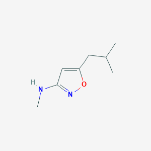 molecular formula C8H14N2O B12884151 5-Isobutyl-N-methylisoxazol-3-amine 