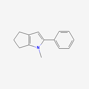 molecular formula C14H15N B12884156 1-Methyl-2-phenyl-1,4,5,6-tetrahydrocyclopenta[b]pyrrole CAS No. 89506-57-0