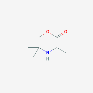 molecular formula C7H13NO2 B1288416 3,5,5-Trimethylmorpholin-2-one CAS No. 57765-62-5
