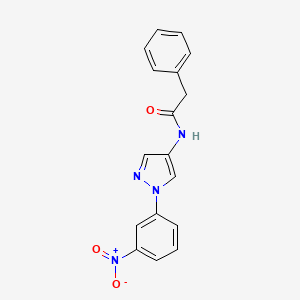 molecular formula C17H14N4O3 B12884160 N-(1-(3-Nitrophenyl)-1H-pyrazol-4-yl)-2-phenylacetamide CAS No. 62537-78-4