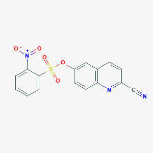 molecular formula C16H9N3O5S B12884162 2-Cyanoquinolin-6-yl 2-nitrobenzene-1-sulfonate CAS No. 916661-18-2