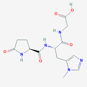 molecular formula C14H19N5O5 B12884199 Pyroglutamyl-3-methylhistidyl-glycine CAS No. 82780-18-5