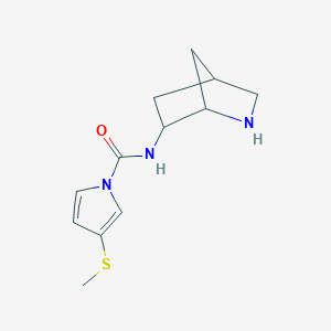 molecular formula C12H17N3OS B12884201 N-(2-Azabicyclo[2.2.1]heptan-6-yl)-3-(methylthio)-1H-pyrrole-1-carboxamide 
