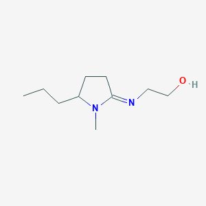 molecular formula C10H20N2O B12884240 2-[(E)-(1-Methyl-5-propylpyrrolidin-2-ylidene)amino]ethan-1-ol CAS No. 61309-06-6