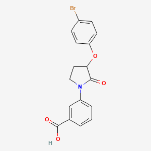 molecular formula C17H14BrNO4 B12884255 3-(3-(4-Bromophenoxy)-2-oxopyrrolidin-1-yl)benzoic acid CAS No. 649774-20-9