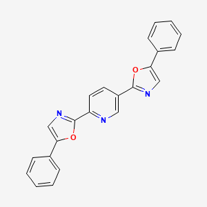 molecular formula C23H15N3O2 B12884269 2,5-Bis(5-phenyl-2-oxazolyl)pyridine 