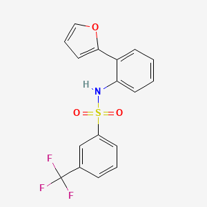 molecular formula C17H12F3NO3S B12884297 Benzenesulfonamide, N-[2-(2-furanyl)phenyl]-3-(trifluoromethyl)- CAS No. 663595-93-5