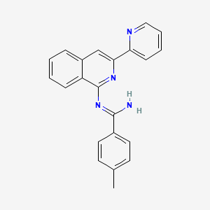 molecular formula C22H18N4 B12884302 4-methyl-N'-(3-pyridin-2-ylisoquinolin-1-yl)benzenecarboximidamide CAS No. 118112-03-1