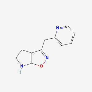 molecular formula C11H11N3O B12884307 3-(Pyridin-2-ylmethyl)-5,6-dihydro-4H-pyrrolo[3,2-d]isoxazole 