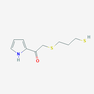 molecular formula C9H13NOS2 B12884308 1-(1H-Pyrrol-2-yl)-2-[(3-sulfanylpropyl)sulfanyl]ethan-1-one CAS No. 929004-82-0
