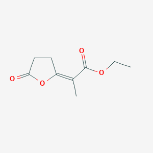 molecular formula C9H12O4 B12884309 ethyl (2E)-2-(5-oxodihydro-2(3H)-furanylidene)propanoate 