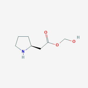 molecular formula C7H13NO3 B12884323 (S)-Hydroxymethyl 2-(pyrrolidin-2-yl)acetate 