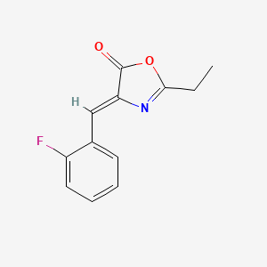 molecular formula C12H10FNO2 B12884330 2-Ethyl-4-(2-fluorobenzylidene)oxazol-5(4H)-one 